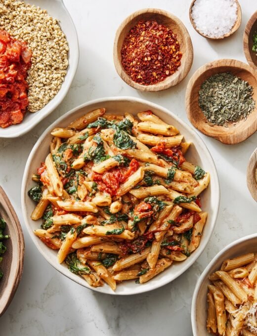 Just 1 Creamy Spinach Tomato Pasta Recipe