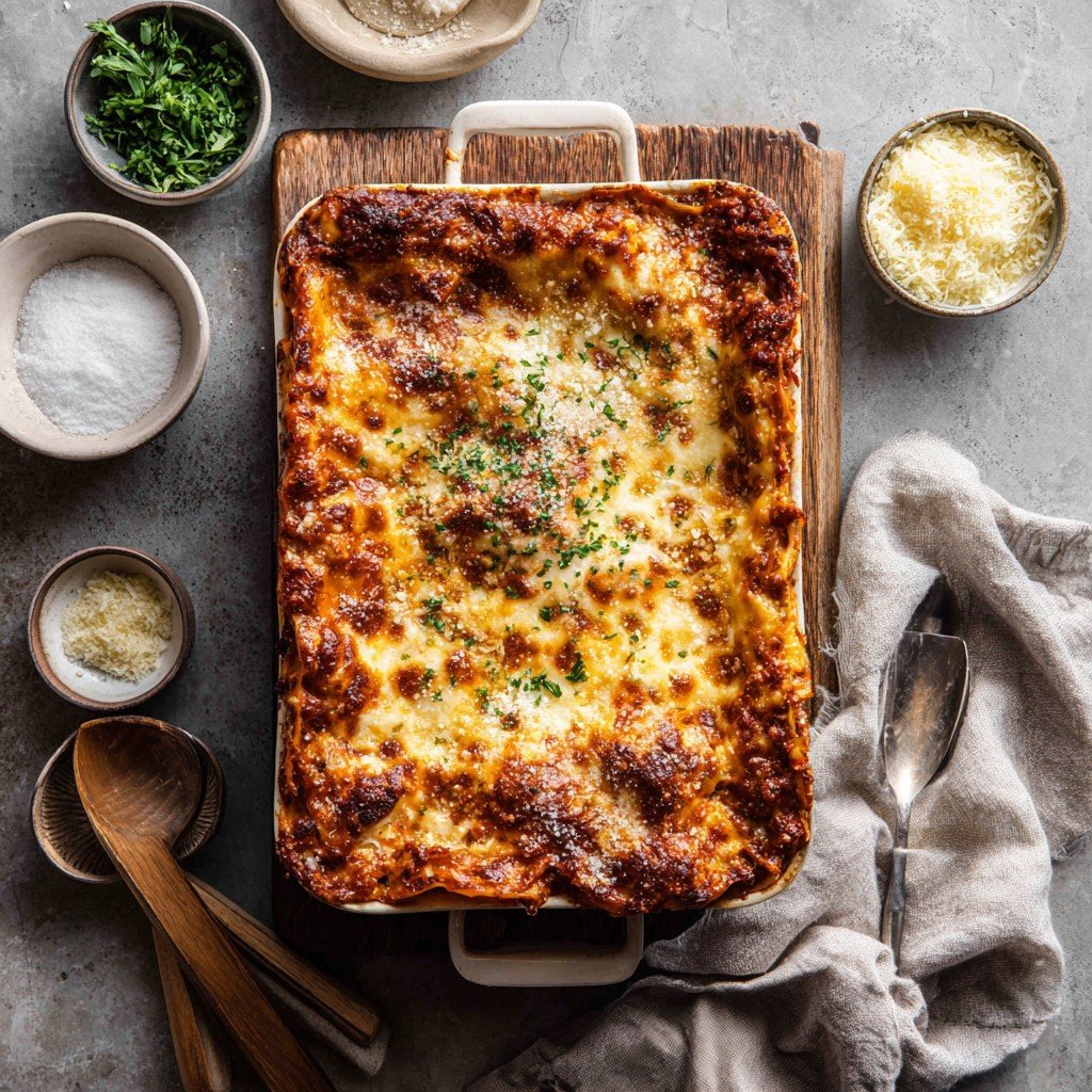 Easy Homemade Four Cheese Lasagna recipe