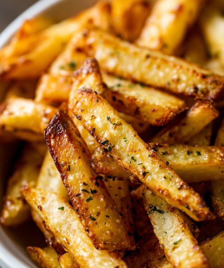 Air Fryer Garlic Parmesan Fries with 3 Irresistible Crunch