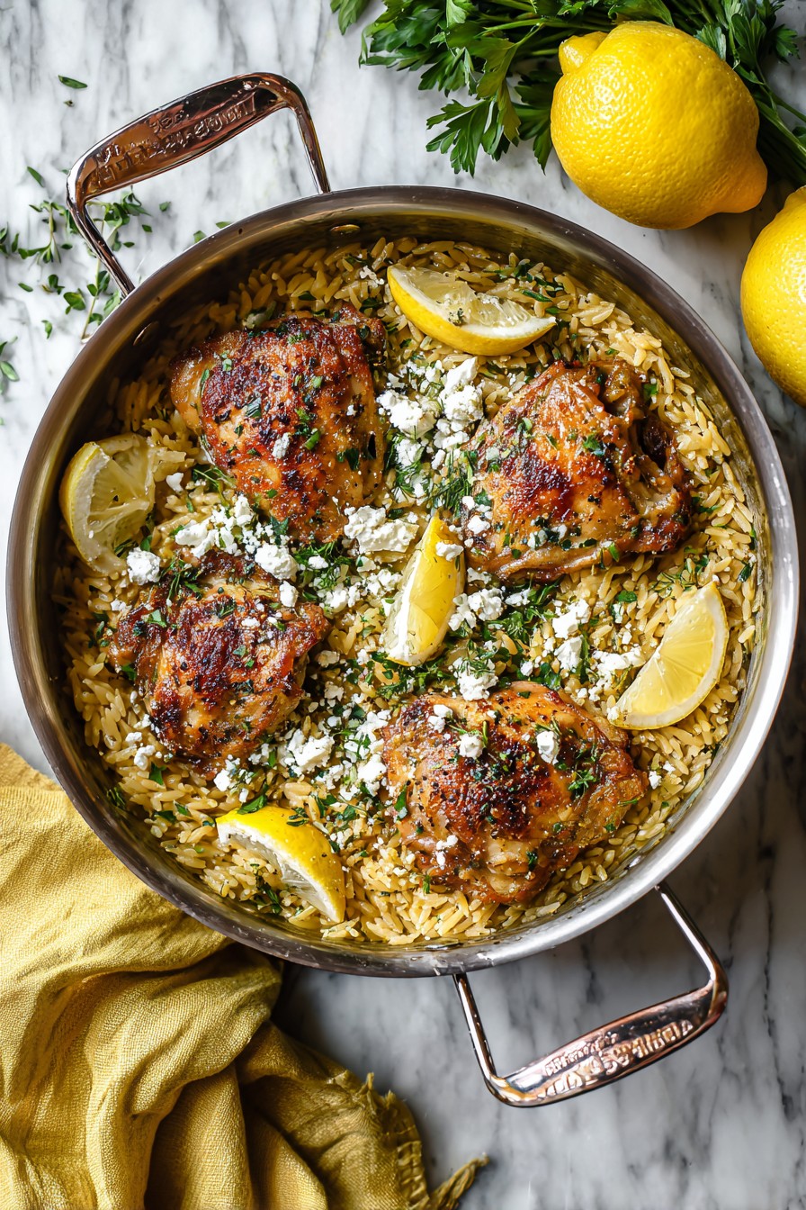 One Pot Lemon Pepper Chicken with Orzo Recipe