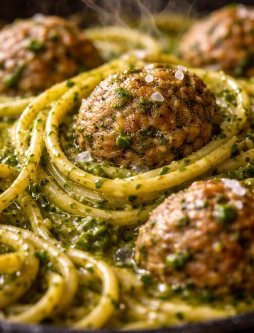 Pesto Pasta with Turkey Meatballs Ready in 30 Minutes
