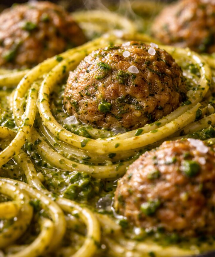 Pesto Pasta with Turkey Meatballs Ready in 30 Minutes