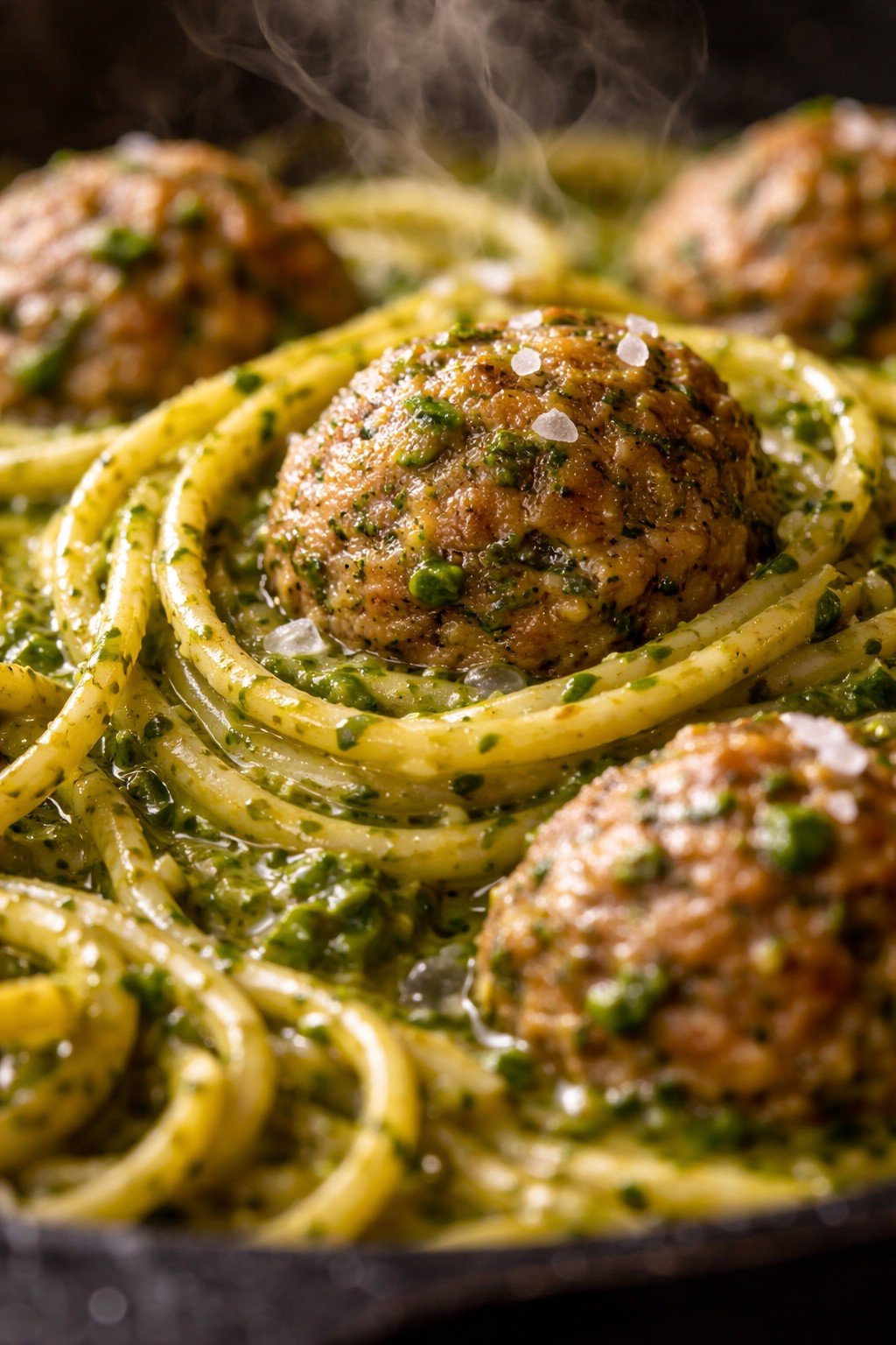 Pesto Pasta with Turkey Meatballs Ready in 30 Minutes