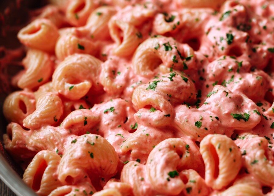 Pink Sauce Pasta finished dish
