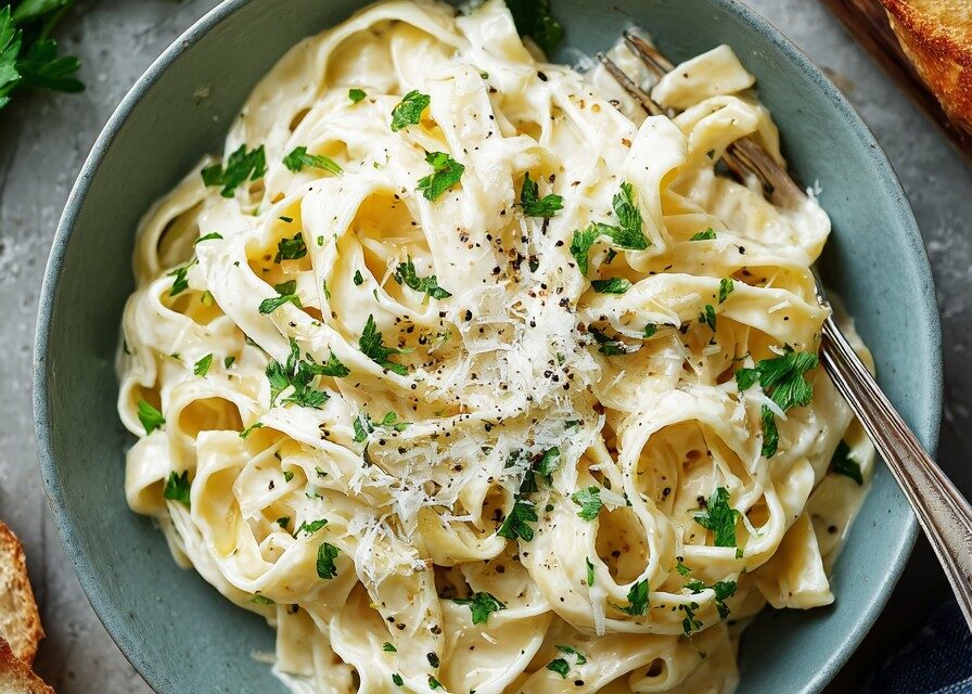 Traditional Fettuccine Alfredo ingredients