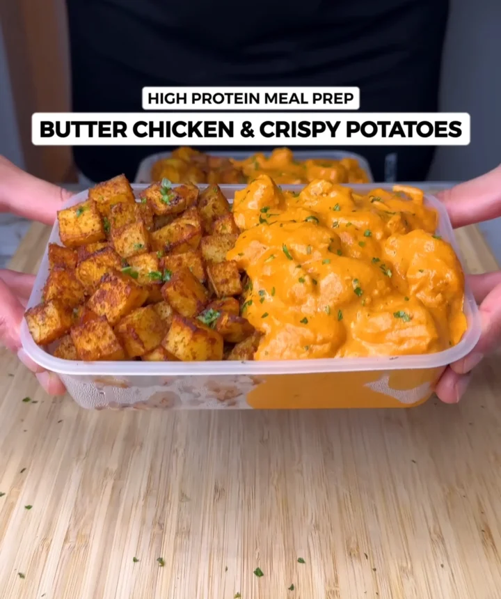 High Protein Butter Chicken & Crispy Masala Potatoes