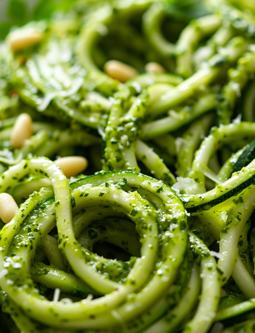 Zucchini Noodles with Pesto: quick dinner